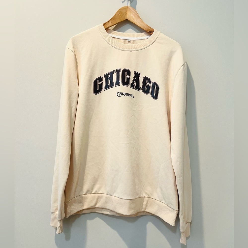 Chicago Round Neck Pullover Cream Men’s Size M